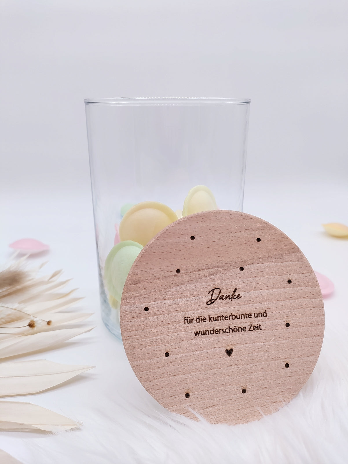 Vorratsglas „Danke für die kunterbunte und wunderschöne Zeit!“