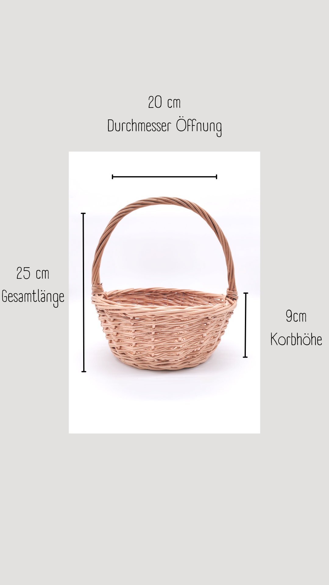 Osterkorb aus Weide mit Anhänger