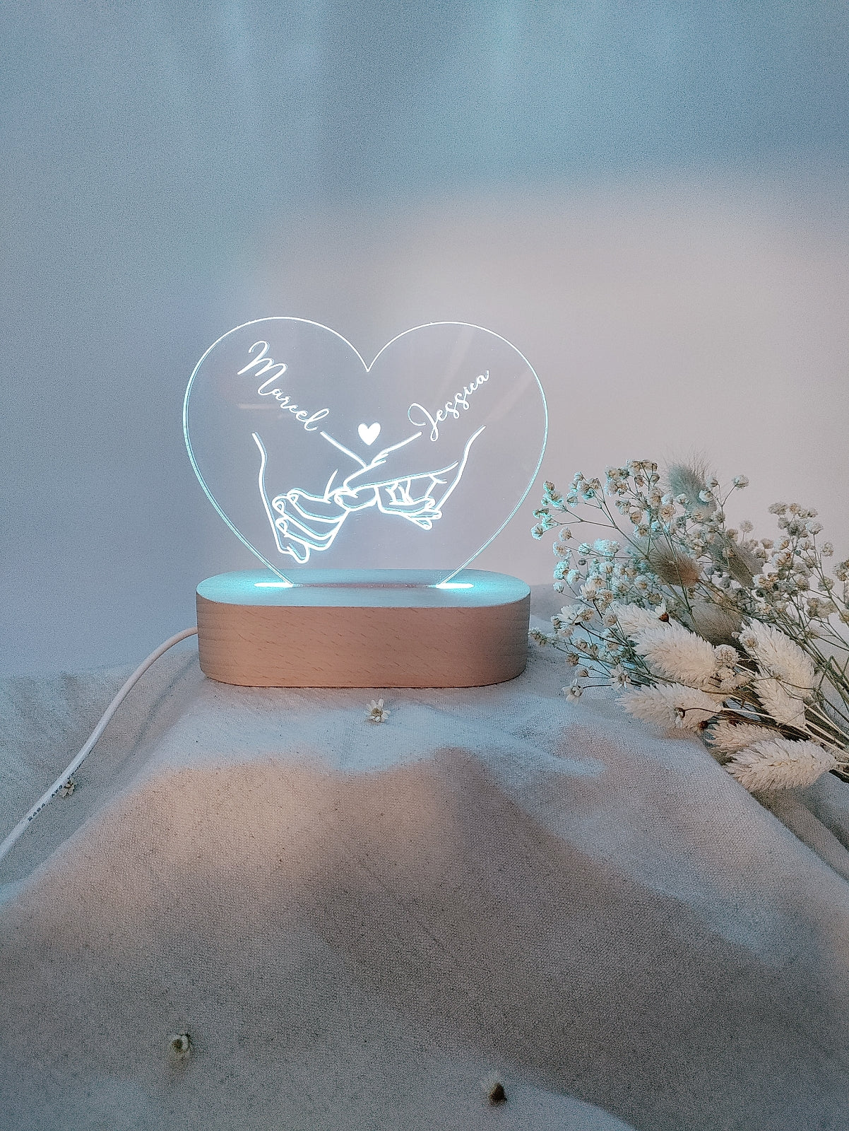 Acryl Licht Herz, Geschenk zum Valentinstag oder zur Hochzeit