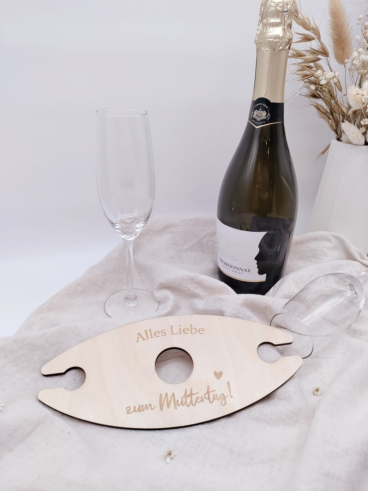 Alles Liebe zum Muttertag, Sektflaschenhalter mit Personalisierung