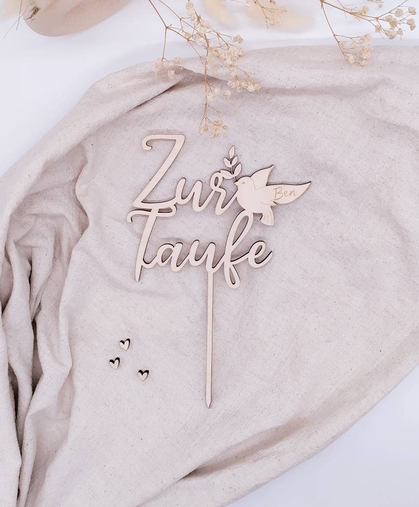 Cake Topper zur Taufe mit Personalisierung