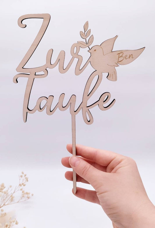 Cake Topper zur Taufe mit Personalisierung