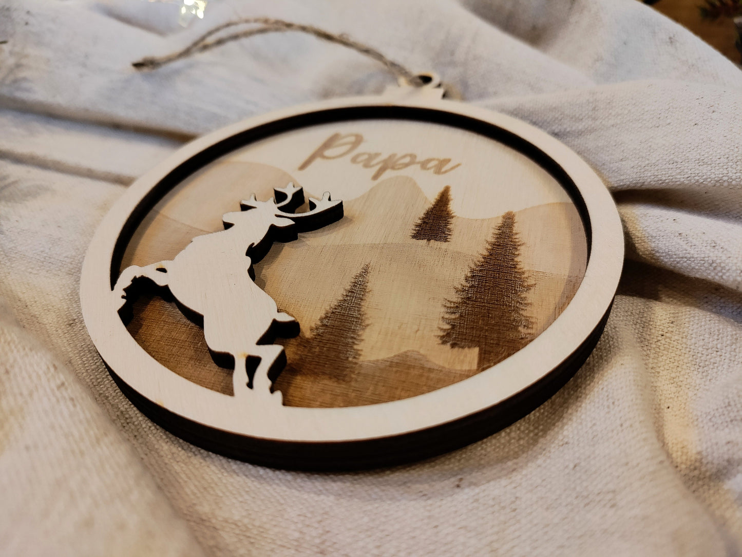 Personalisierter Christbaumschmuck Rentier