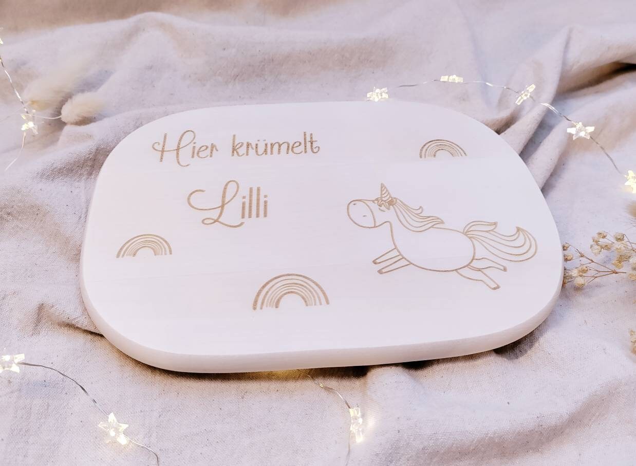 Hier krümelt... Vesperbrett mit Einhorn