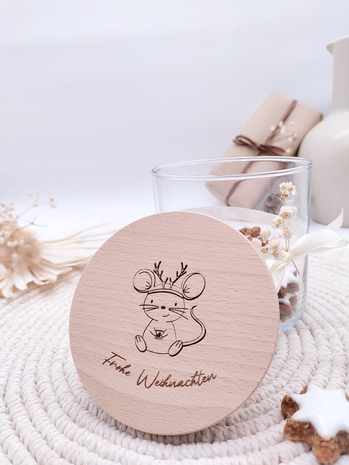 Frohe Weihnachten Vorratsglas für Plätzchen