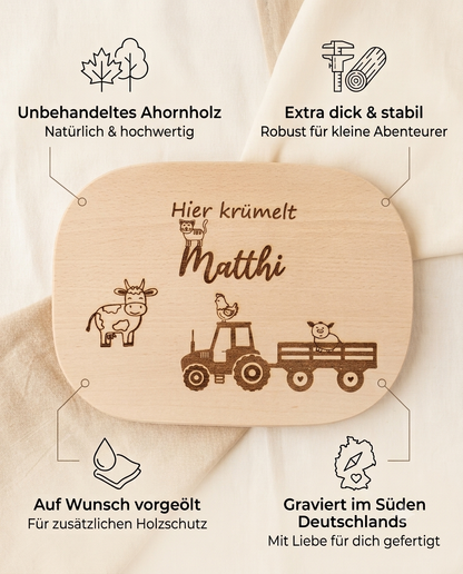 Kinder Vesperbrett aus hochwertigem Ahornholz, extra dick und stabil