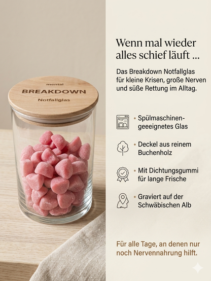 Lustiges Vorratsglas mit Gravur für Nervennahrung und stressige Tage
