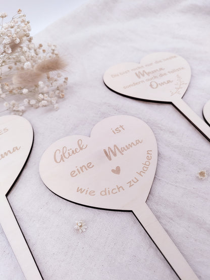 Glück ist eine Mama wie dich zu haben, Blumenstecker Muttertag