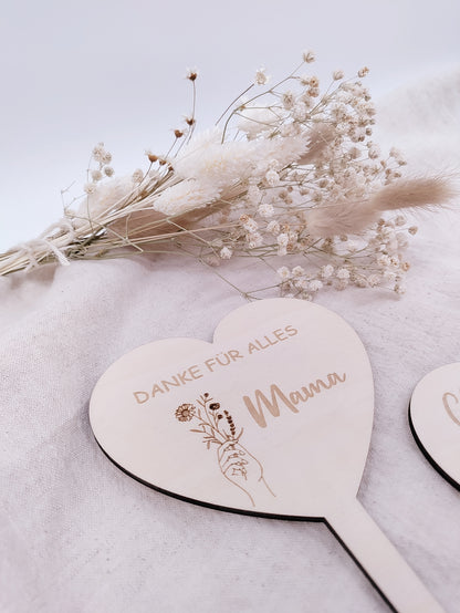 Glück ist eine Mama wie dich zu haben, Blumenstecker Muttertag