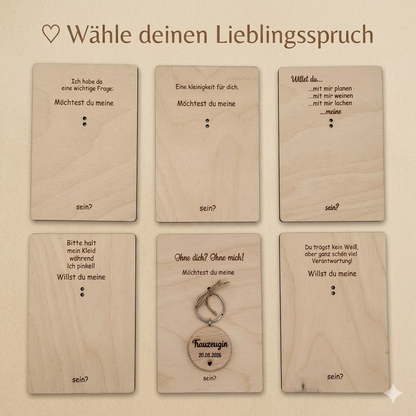Willst du meine Trauzeugin werden Schlüsselanhänger mit liebevoller Gravur