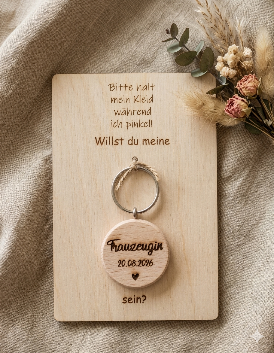 Persönliches Geschenk zur Trauzeuginnen Frage für beste Freundin oder Schwester