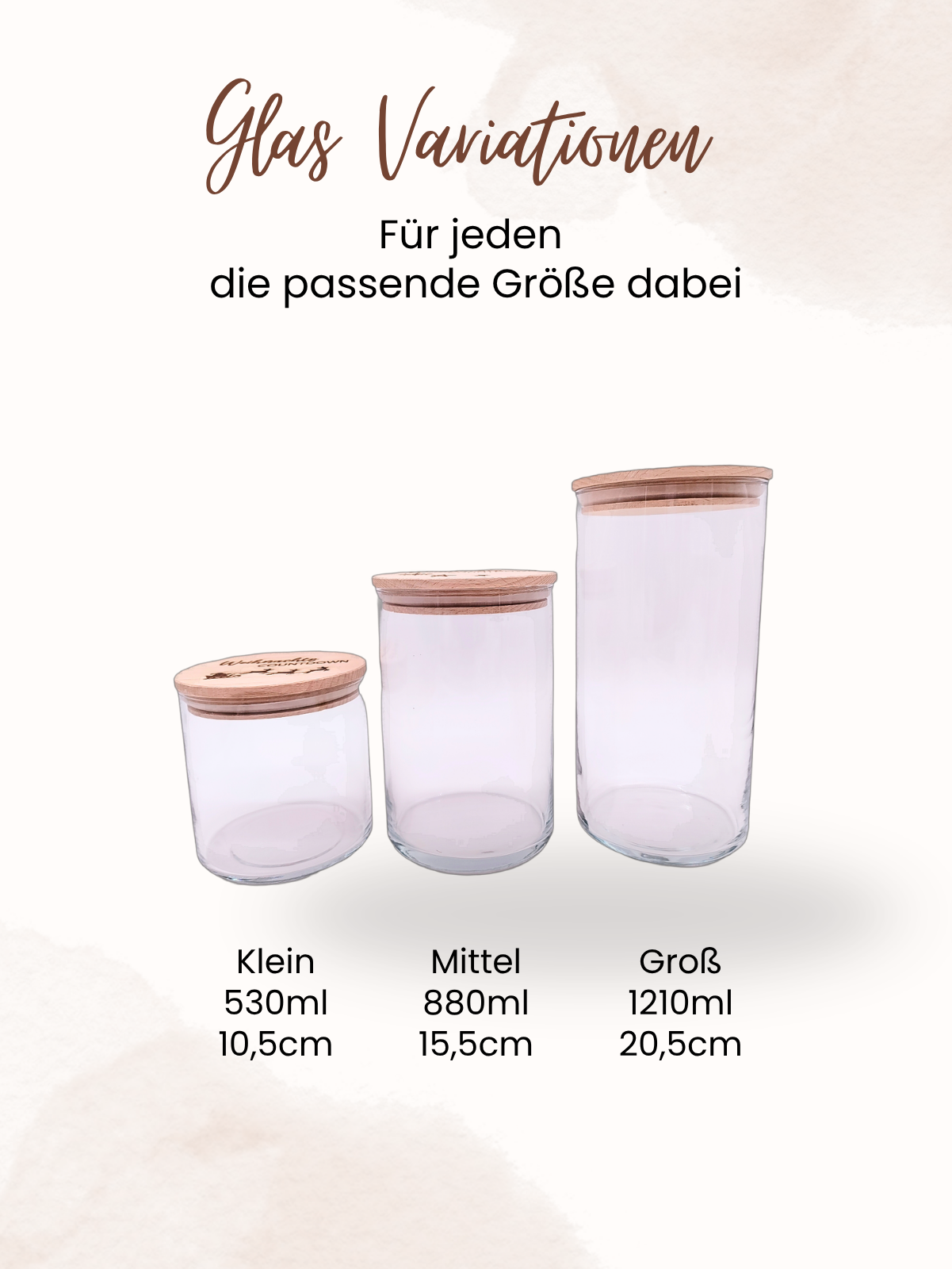 Vorratsglas Größen 530 ml 880 ml 1210 ml Baustellen Notfallglas mit Gravur Auswahl