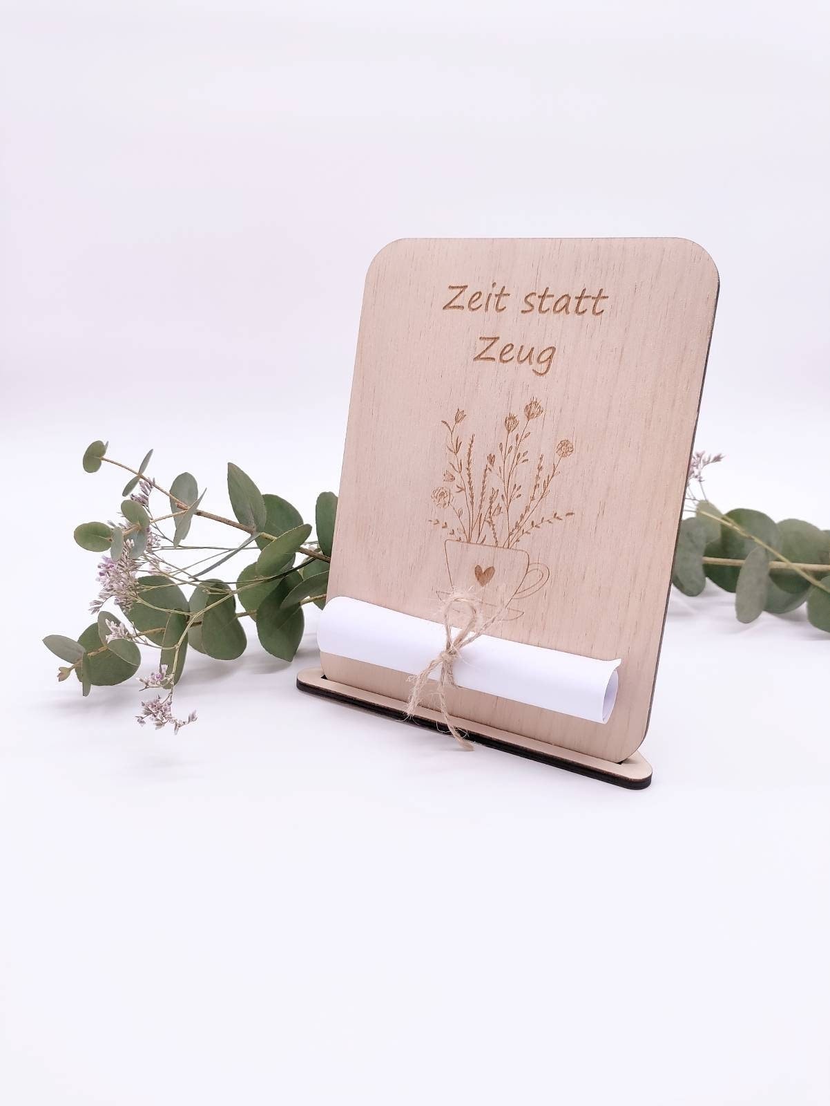 Gutschein Verpackung aus Holz