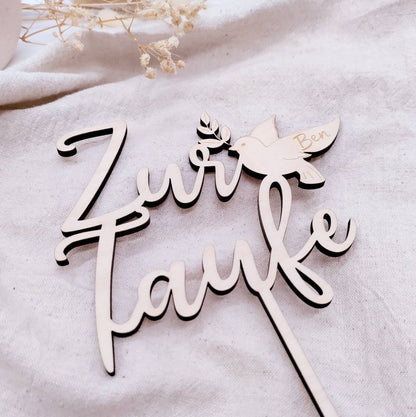 Cake Topper zur Taufe mit Personalisierung